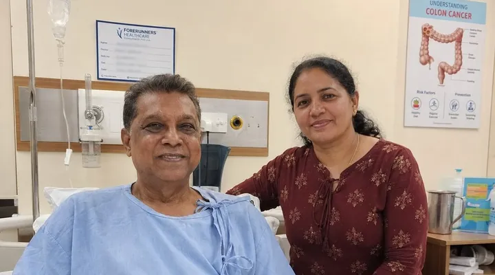 Mr. Nimal Perera From Sri Lanka After Robotic Colon Cancer Surgery In India