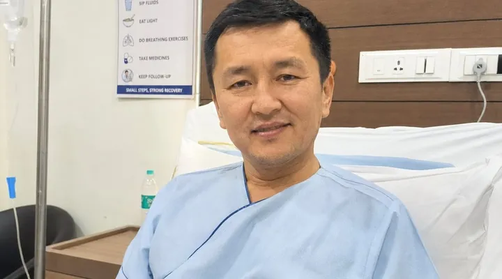Mr. Nurlan Karimov From Kyrgyzstan After Robotic Pancreatic Surgery In India