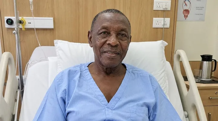 Mr. Emmanuel Mukasa From Uganda After Robotic Prostatectomy Surgery In India