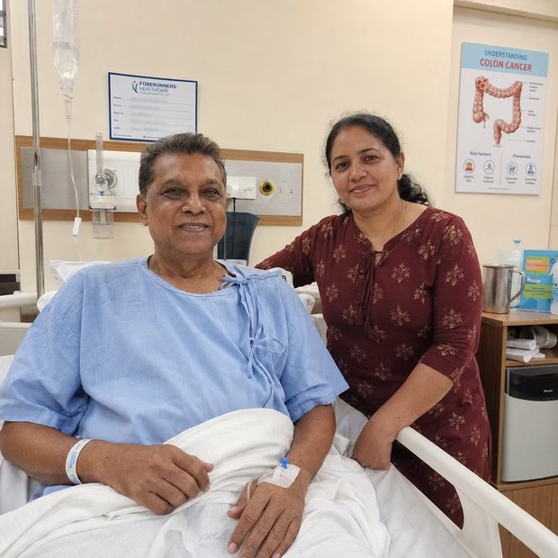 Mr. Nimal Perera From Sri Lanka After Robotic Colon Cancer Surgery In India