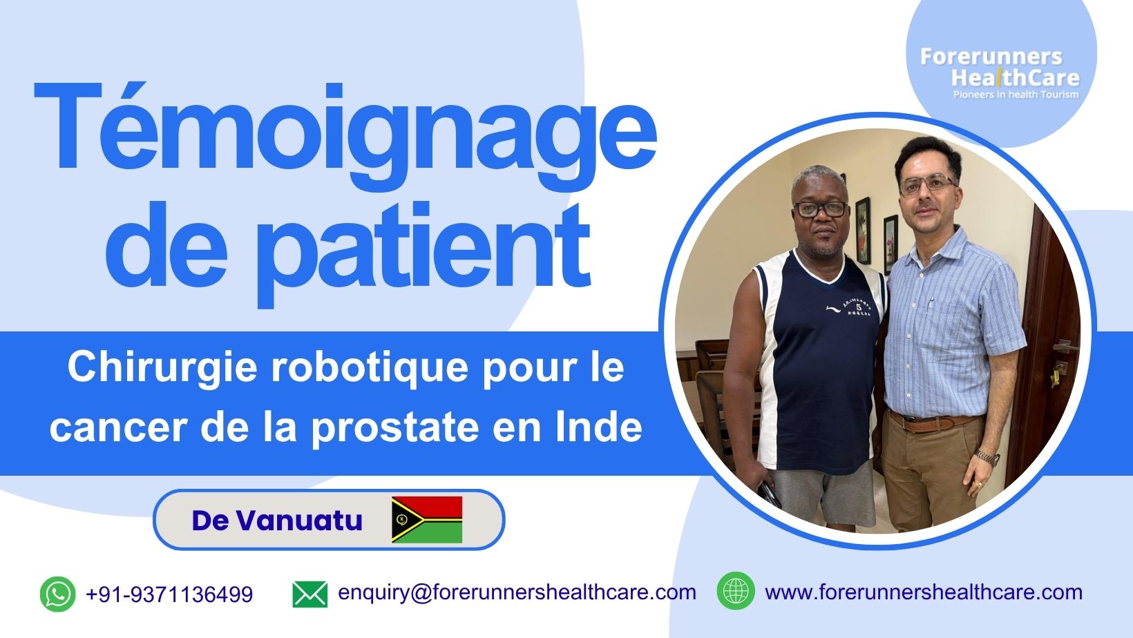 robotic surgery prodtate cancer india of patient from Vanuatu