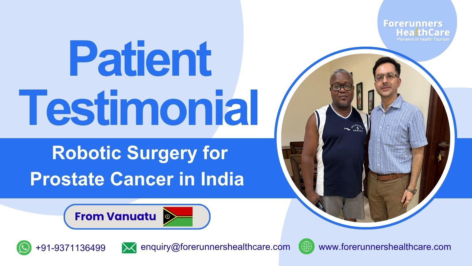 robotic surgery prodtate cancer india of patient from Vanuatu